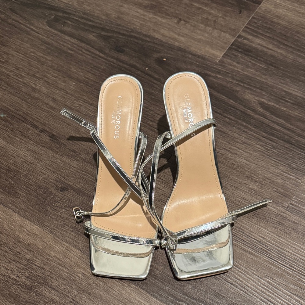 Glamorous Metallic Silver Heels
